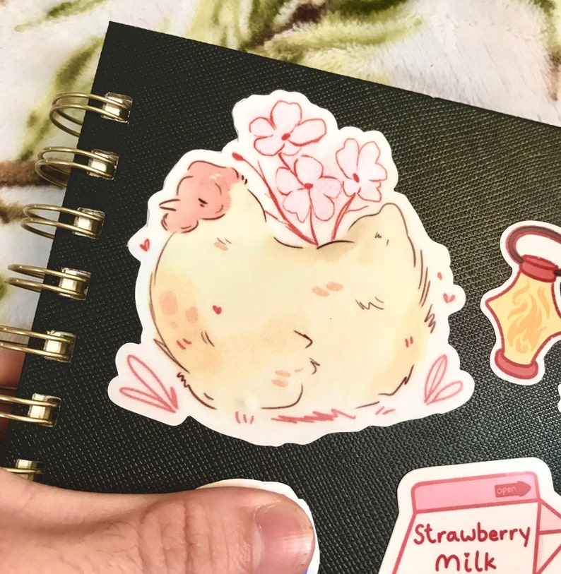 Spring Chicken Sticker Spring Hen Sticker Farm Chicken Die Cut Vinyl Sticker - Etsy