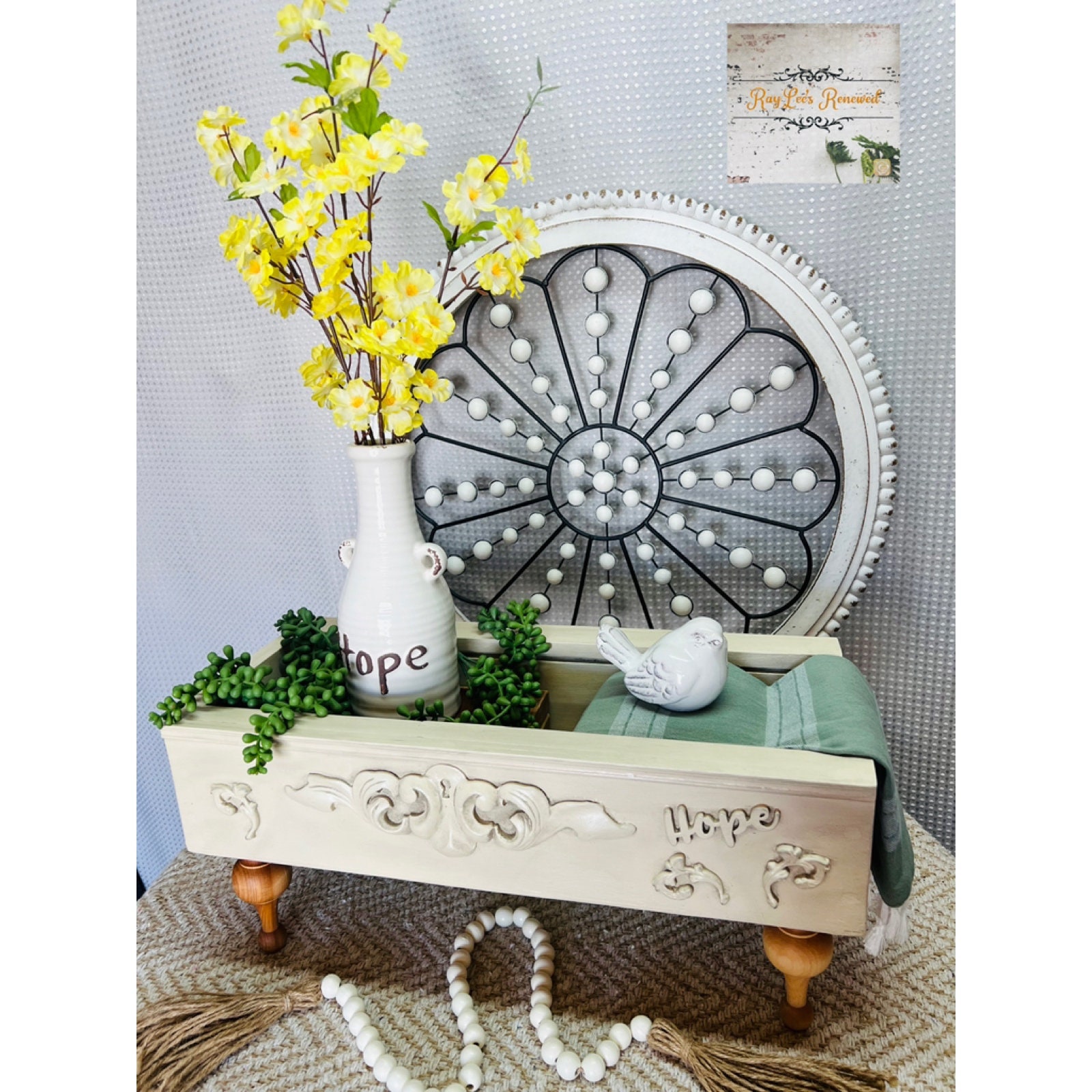 Farmhouse Table Riser Tray, Decorative Wood Box, Table Decor, Table