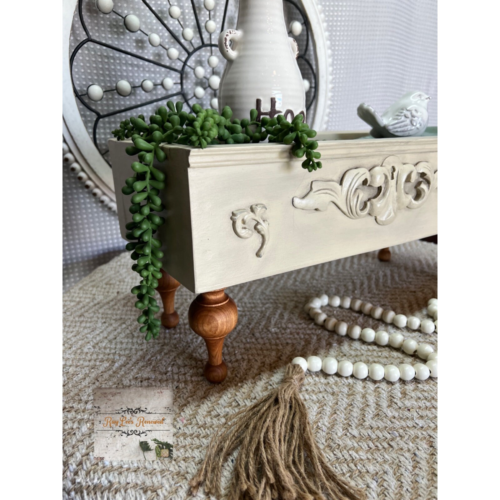 Farmhouse Table Riser Tray, Decorative Wood Box, Table Decor, Table