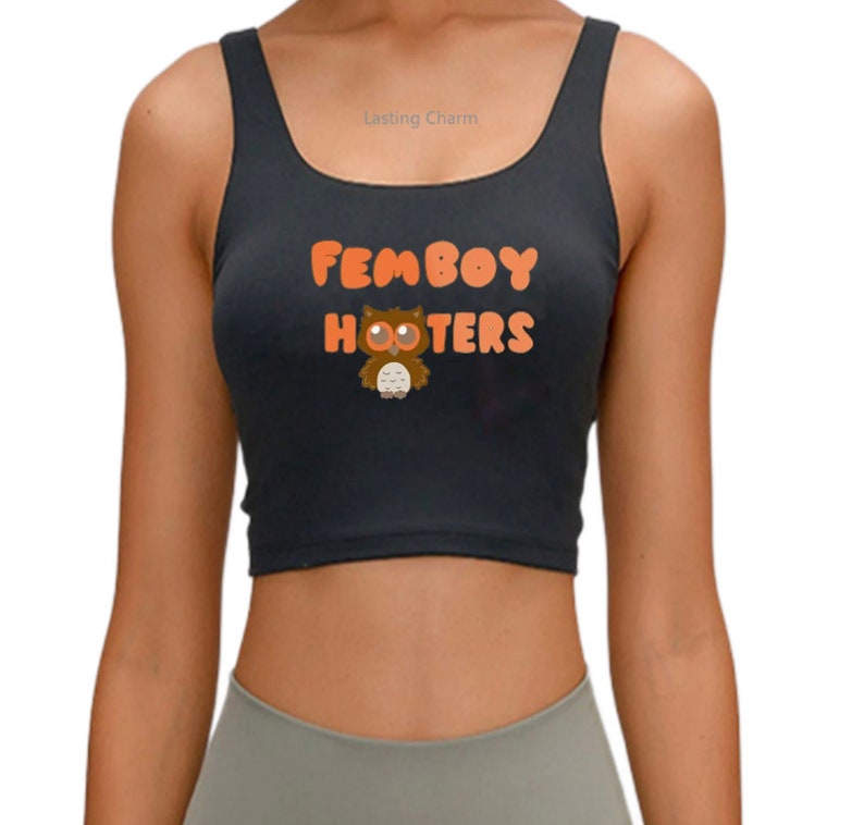 Femboy Hooters Hotwife Crop Top Adult Party Outfit 