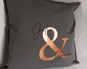 Pillow "&" personalized, pillowcase / partner, wedding, anniversary, wedding day, couple, pair