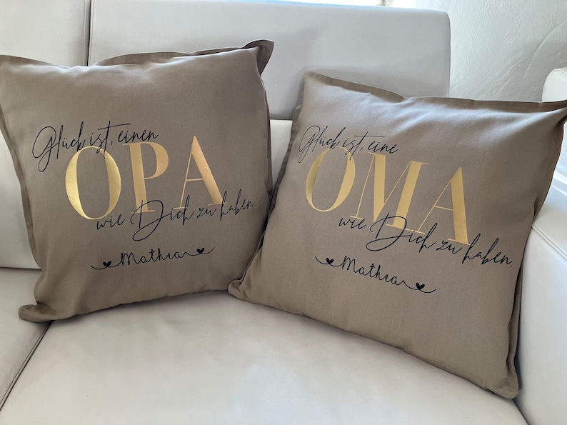 Pillow Happiness is having a grandpa like you personalized, pillow case with personal dedication image 2