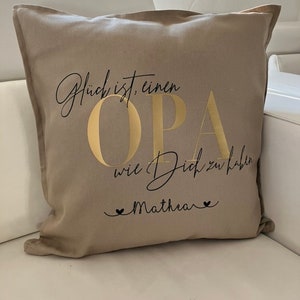 Pillow Happiness is having a grandpa like you personalized, pillow case with personal dedication image 1