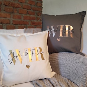 Kissen WIR personalisiert, Kissenhülle / Partner, Hochzeit, Jahrestag, Hochzeitstag, Couple, Paar Bild 1