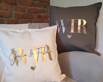 Pillow "WE" personalized, pillow case / partner, wedding, anniversary, wedding day, couple