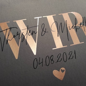 Kissen WIR personalisiert, Kissenhülle / Partner, Hochzeit, Jahrestag, Hochzeitstag, Couple, Paar Bild 10