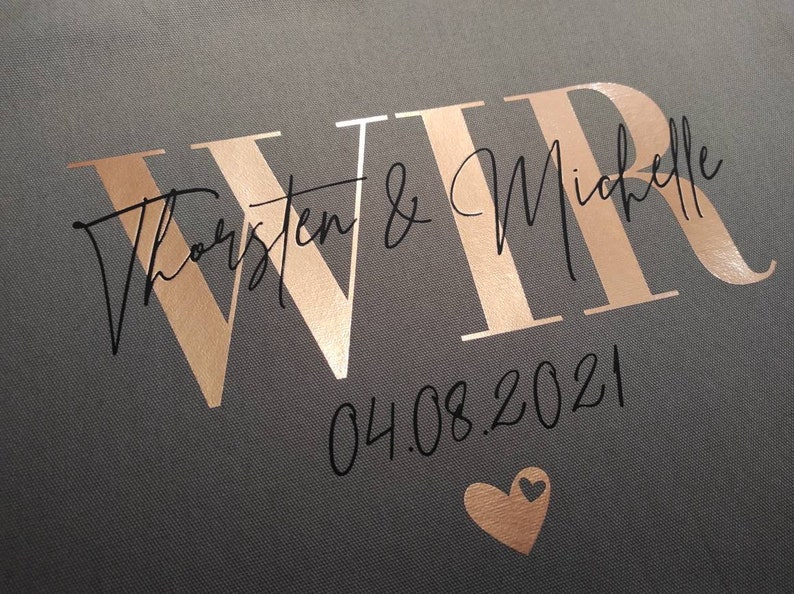 Kissen WIR personalisiert, Kissenhülle / Partner, Hochzeit, Jahrestag, Hochzeitstag, Couple, Paar zdjęcie 10