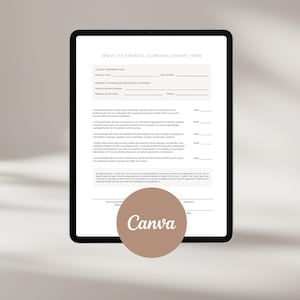 Spray Tan Parental Consent Form Template, Minor Consent Waiver