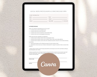 Social Media Photo and Video Release Form Template | Spray Tan Business | Client Release