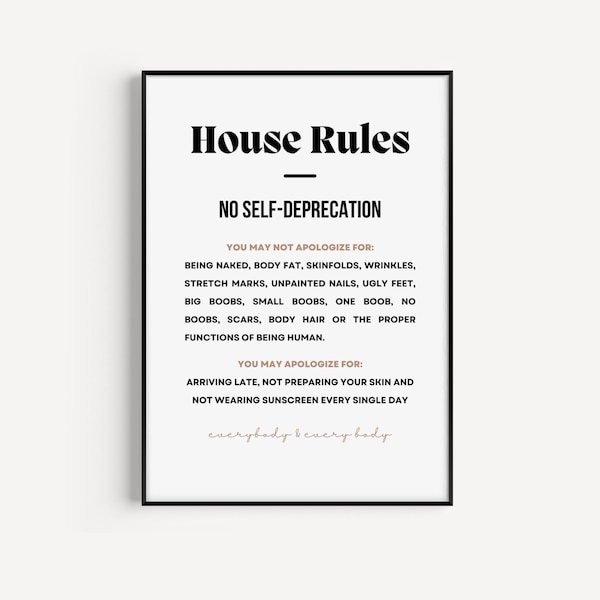 Spray Tan Decor Poster Template | Salon Print Decor | House Rules Print | Canva Template