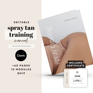 Editable Spray Tan Training Manual | Neutral, Modern, Easy to Follow | Spray Tanning