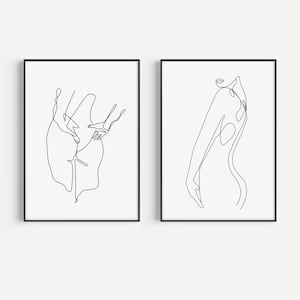 Spray Tan Line Art Poster Template | Set of 2 Decor Prints | Spray Tan Artist | Salon Decor