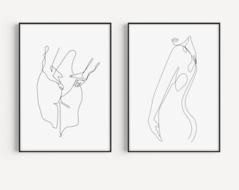Spray Tan Line Art Poster Template | Set of 2 Decor Prints | Spray Tan Artist | Salon Decor
