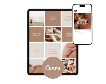 Spray Tan Instagram Templates: Neutral IG Content (Canva)