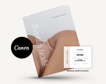 Editable Spray Tan Training Manual: Modern Neutral Design (CANVA)