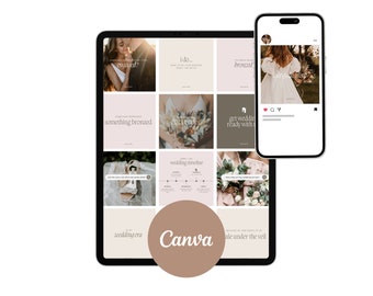 Modèles Instagram pour mariage en bronzage aérosol : messages sur toile personnalisables