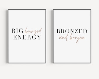Spray Tan Posters Template | Set of 2 Tanning Studio Prints | Salon Decor | Spray Tan Business