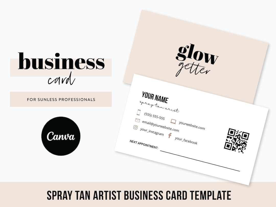 Spray Tan Business Card Template Salon Client Appointment Cards Spray