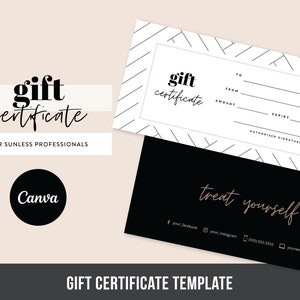 Spray Tan Gift Certificate Template | Spray Tanning Business | Editable Gift Cards | Canva