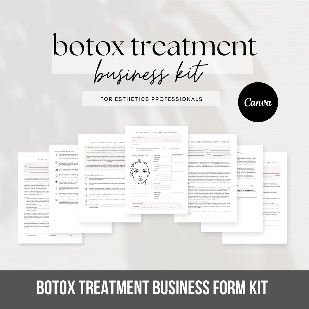 Botox Treatment Business Client Waiver Forms Kit Cosmetic Nurse