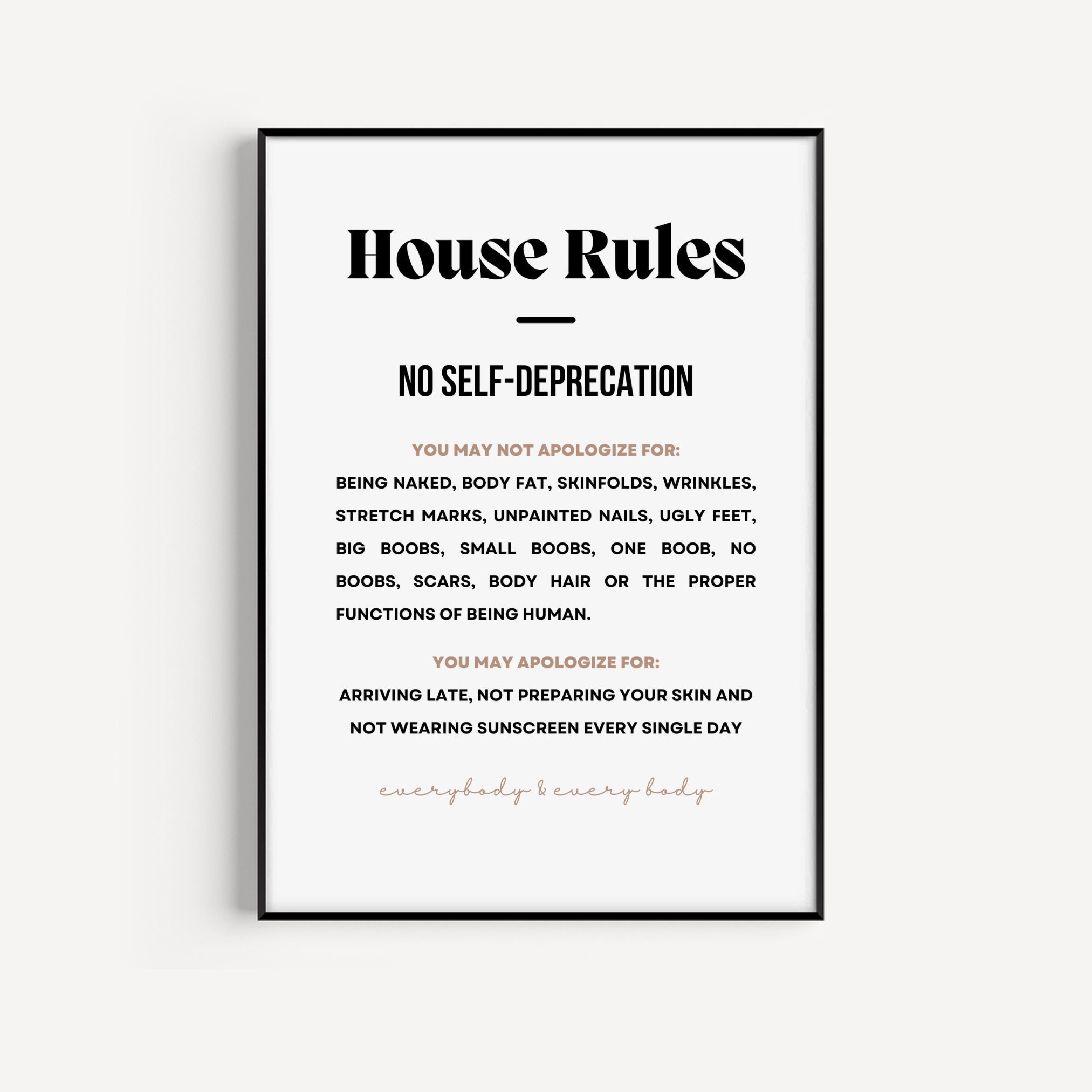 Spray Tan Decor Poster Template | Salon Print Decor | House Rules Print | Canva Template