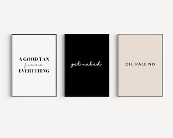 Spray Tan Posters Template | Set of 3 Tanning Studio Prints | Salon Decor | Spray Tan Business