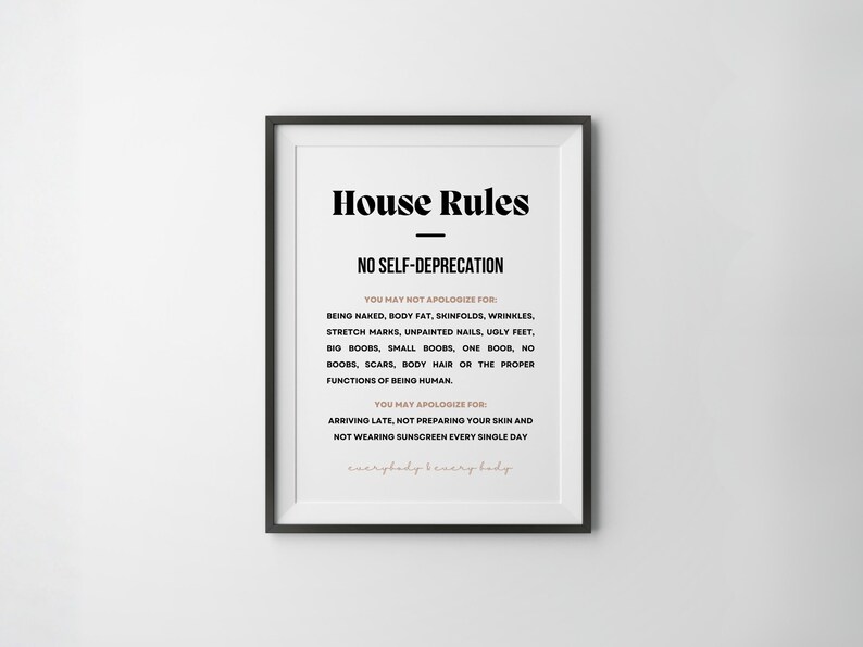 Studiodecor spraytan: huisregels postercanvasjabloon afbeelding 7