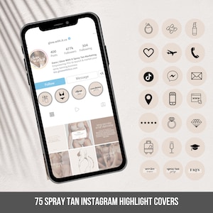 75 Spray Tan Instagram Highlight Cover Templates | Spray Tan Business