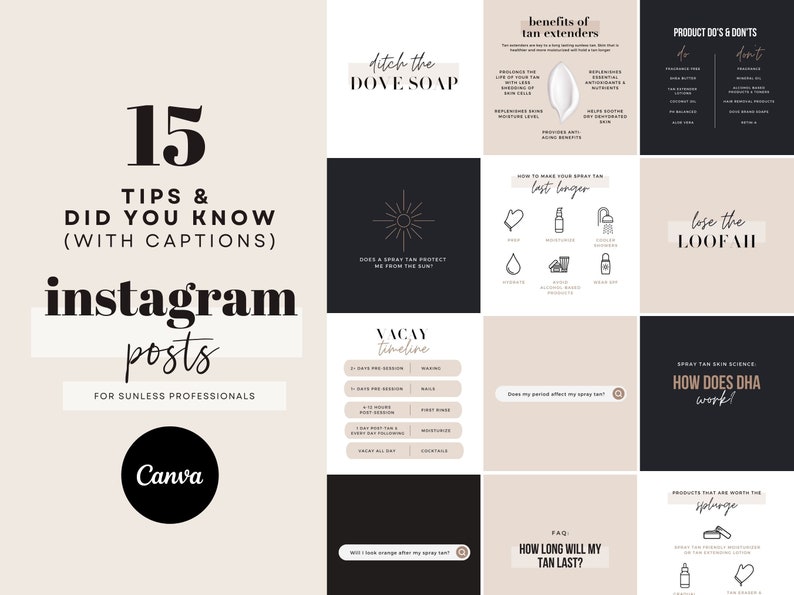 15 Informational Spray Tan Tips Instagram Post Template Did Etsy spray-tan-brands-spray-tan-marketing-tan-before-and-after-spray-tan