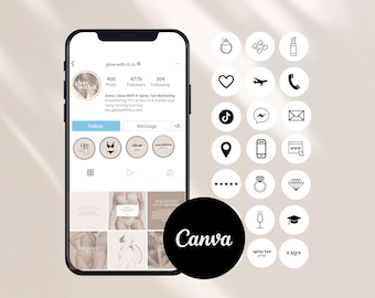 75 Spray Tan Instagram Highlight Covers: Minimalist Business Templates