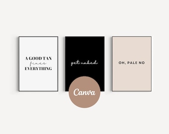 Sjabloon spraytan-posters: minimalistisch salondecor (bewerkbaar op canvas)