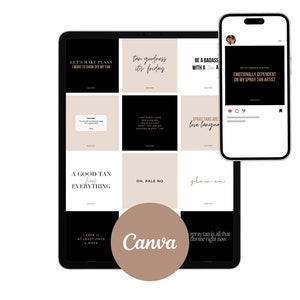 33 Fun Spray Tan Instagram Posts & Stories | Spray Tan Neutral Instagram Posts and Stories | Canva Templates