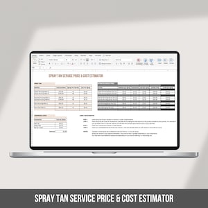 Outil de tarification du bronzage par pulvérisation - Feuille de calcul facile à utiliser, calculateur de profit pour les entreprises de bronzage par pulvérisation