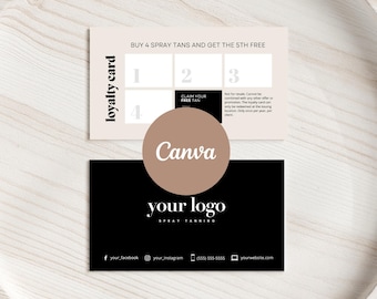 Spray Tan Client Loyalty Card Template | Spray Tanning Business