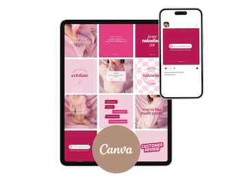 Valentine's Spray Tan Instagram Templates: Romantic IG Content (Canva)