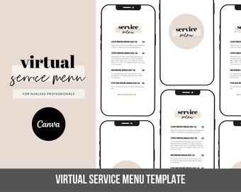 Virtual Spray Tan Service Menu Template | Instagram Highlight | Spray Tan Business