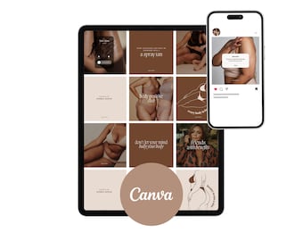 Spray Tan Instagram Templates: Body Positive Social Media Content (Canva)