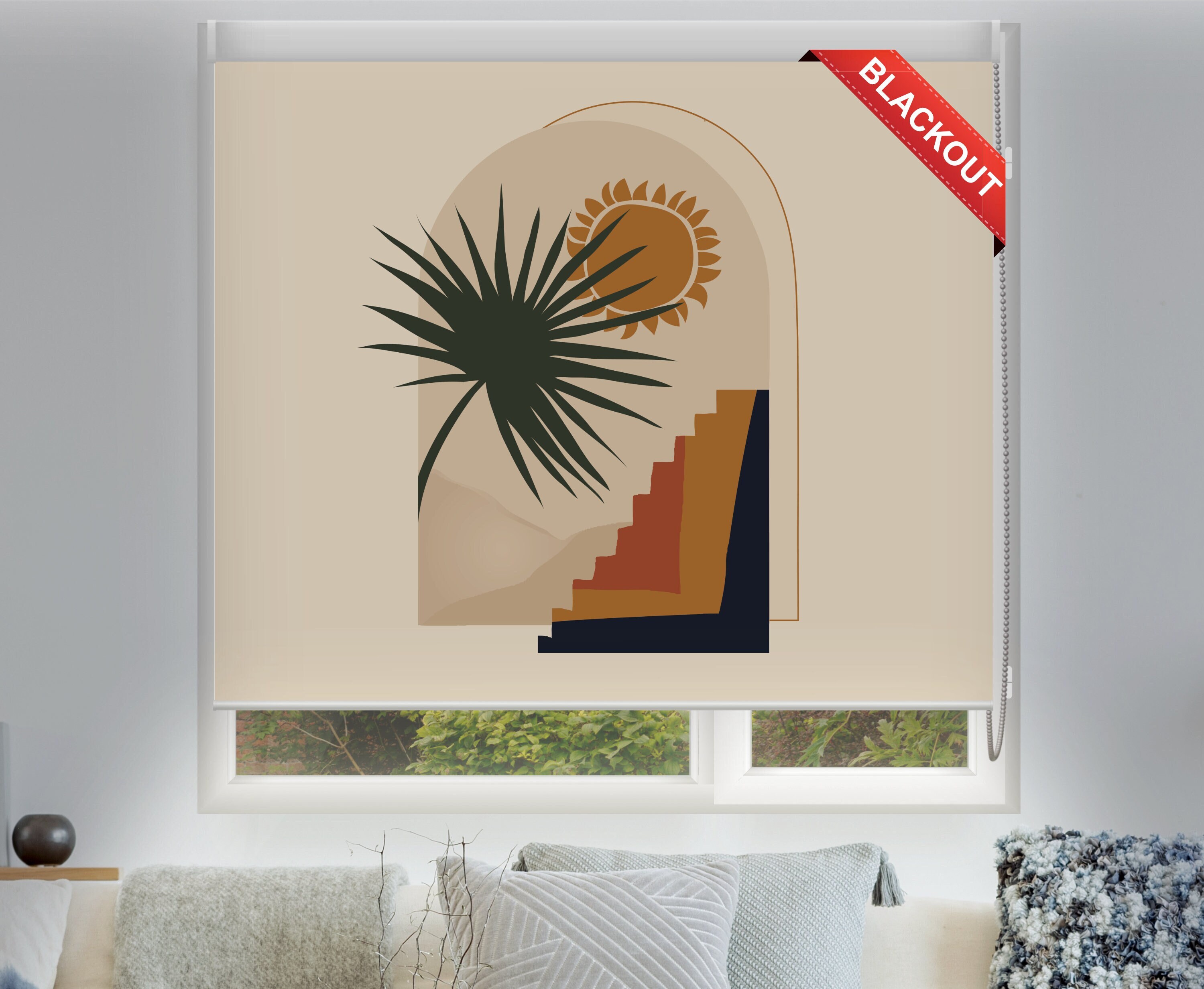 Bohemian Roller Shades With Pine Tree Retro Roller Blinds - Etsy