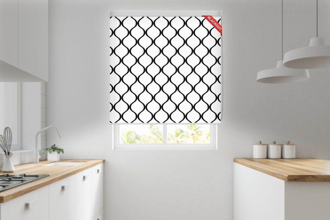 Minimalist Roller Shade, Black and White Roller Blind, Custom Roller ...
