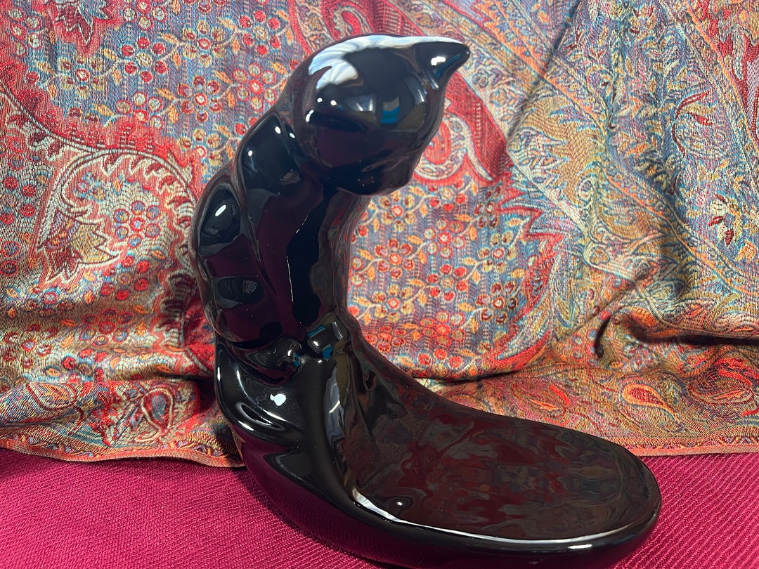 Haeger Black Cat Fish Bowl Holder Etsy