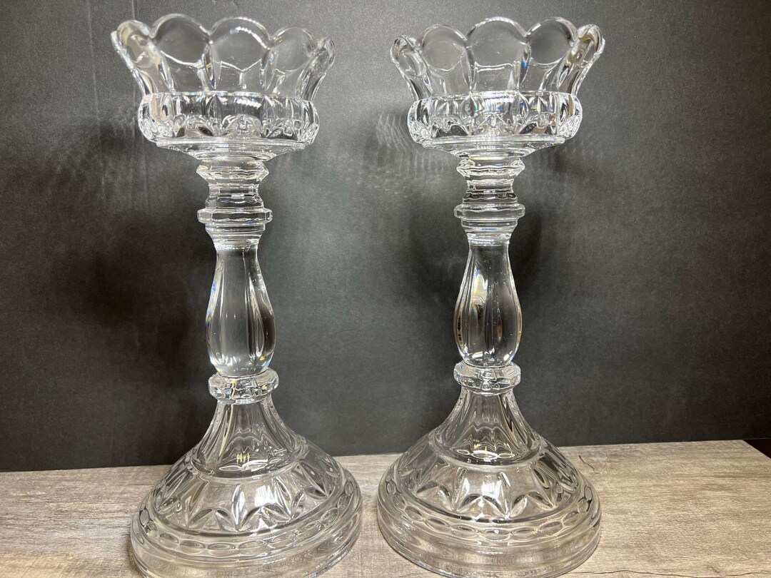 Bohemia Zcech Republic Crystal Pillar Candle Holder Etsy