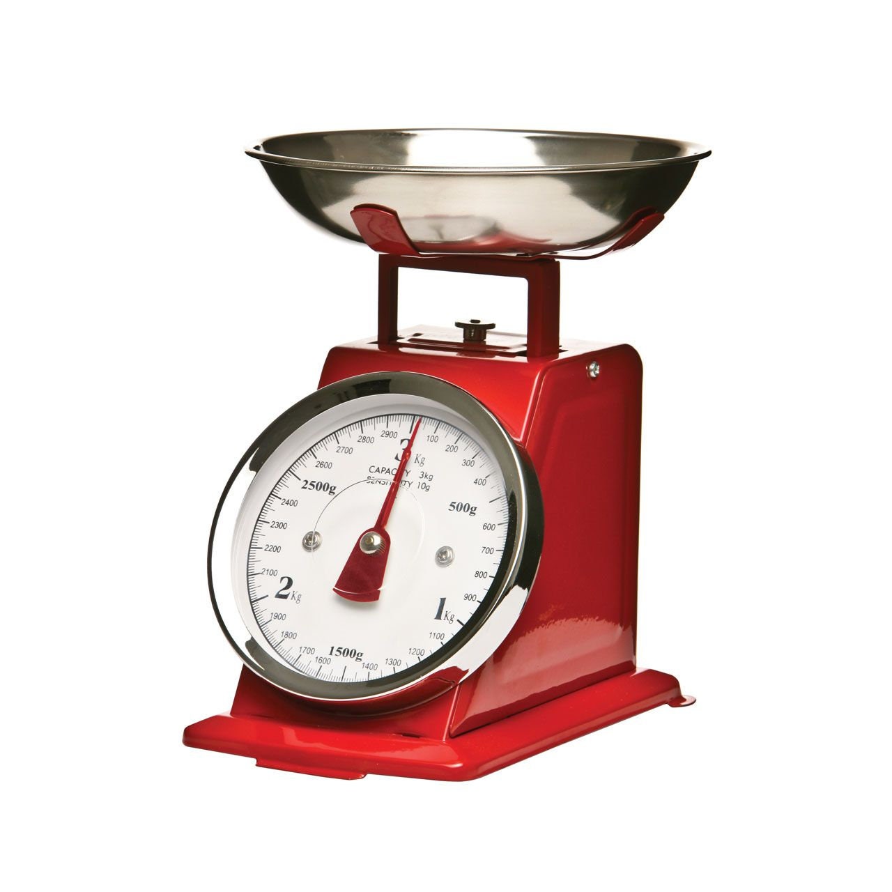 Retro kitchen scale - red