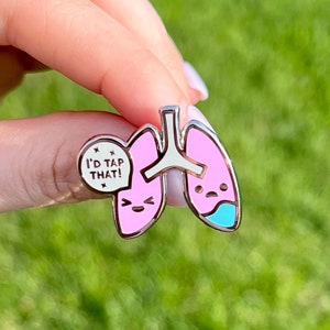 Lungs Tap That - Hard Enamel Pin, Medical, Nurse, Doctor, Respiratory, Pulmonary, Pharmacist, Student, Grad Gift, ICU, ER, Funny, Pulm Humor