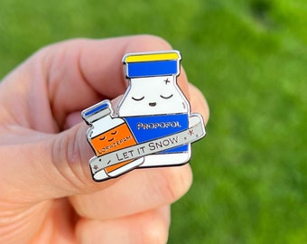 Let it Snow Propofol and Lorazepam - Hard Enamel Pin, Medical, Nurse, Doctor, Pharmacist, Student, Grad Gift, ICU, ER, Emergency Medicine