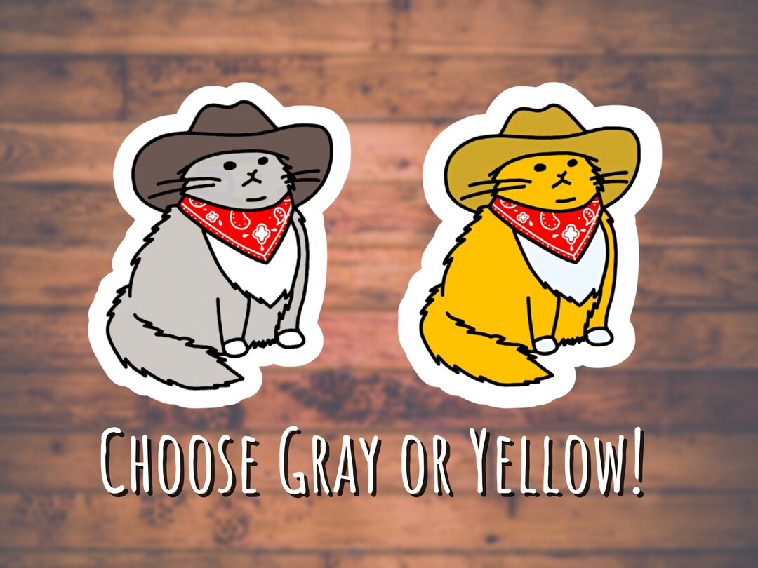 Meowdy Cat Sticker | Cowboy Hat, Western | For Phone, Laptop, Water Bottle, Tablet | Gift Idea