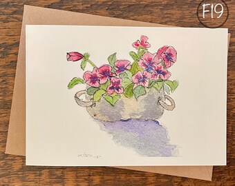 Watercolor Flower Greeting Cards, Custom Card Set, Eco-Friendly