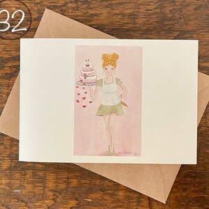 Cartões comemorativos, crie seu próprio conjunto, peça um conjunto do mesmo cartão, aquarela pintada à mão impressa, cartão em branco, dobrado, ecológico
