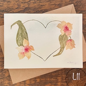 Wenskaarten, Maak je eigen set, Bestel een set van dezelfde kaart, Bedrukte handgeschilderde aquarel, Blanco notitiekaart, Gevouwen, Milieuvriendelijk