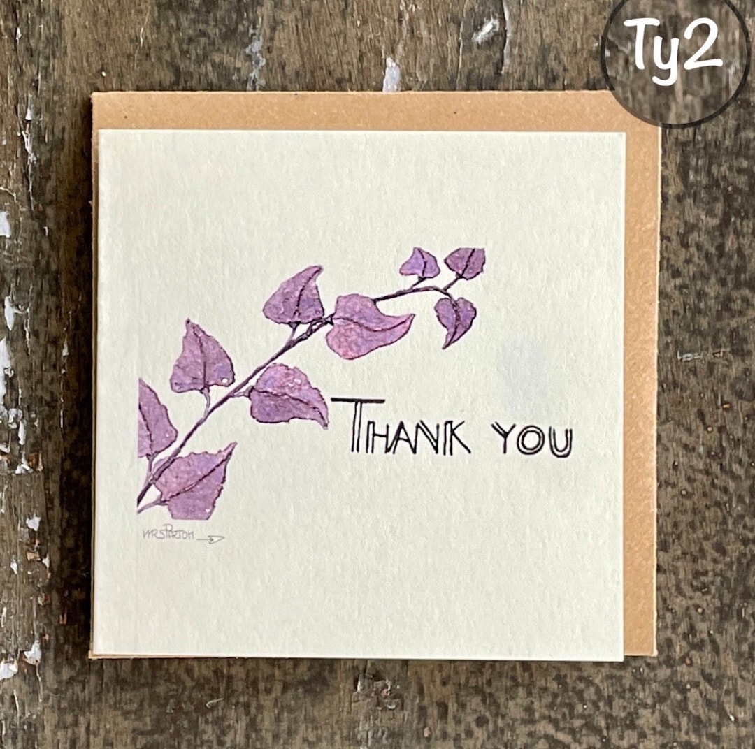Watercolor Thank You Cards, Floral Note Card Set, Handmade - Etsy