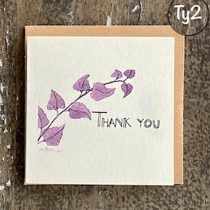 Bedankkaarten, 3 "x3", Maak uw eigen set van 10, Bestel een set van dezelfde kaart, Bedrukte handgeschilderde aquarel, Lege notitiekaart, Gevouwen, Eco